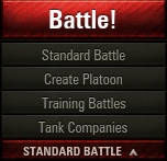 The drop-down menu below the big battle button