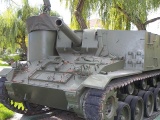 Spanish Army M37 105 mm howitzer. The vehicle is based on a m24 Chaffee chasis