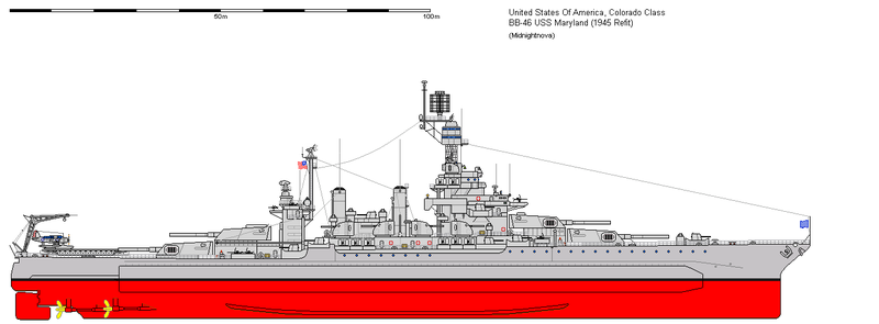 Archivo:USS Maryland  схема 1945 года.png