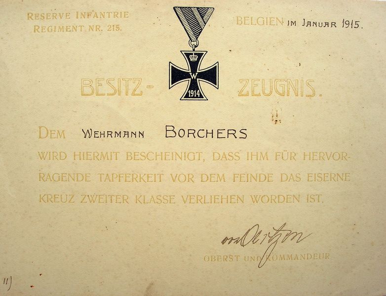 Plik:Eisernes Kreuz Besitzzeugnis1.jpg