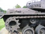 This tank lacks the track tensioning idler wheel found on the earlier Patton tanks. The number of track return rollers has also been reduced to three..jpg