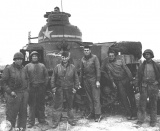 Crew of M-3 Tank #309490, D Co., 2nd Bn., 12th Ar. Reg., 1st Arm. Div. at Souk el Arba, Tunisia. November 1942