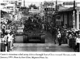 M4A3E8 Castro enters Santa Claka in Sherman tanks