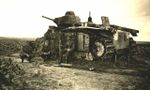 320px-Destroyed_French_Char_B1_bis_tank,_identity_and_location_unknown._Note_the_Cross_of_Lorraine_unit_insignia_on_the_tank's_turret_-_the_spade_insignia_identifies_this_tank_as_being_in_the_first_section_of_its_tank_company..jpg