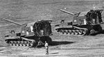M-55 8-inch Self-Propelled Howitzer (right) with the M53 155mm Self-Propelled Gun..jpg