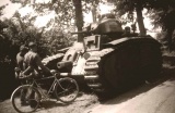 Disabled French Char B1 tank No. 107, Reims. According to the reference book, Les Chars B, by Pascal Danjou, this tank was scuttled and abandoned on June 17, 1940