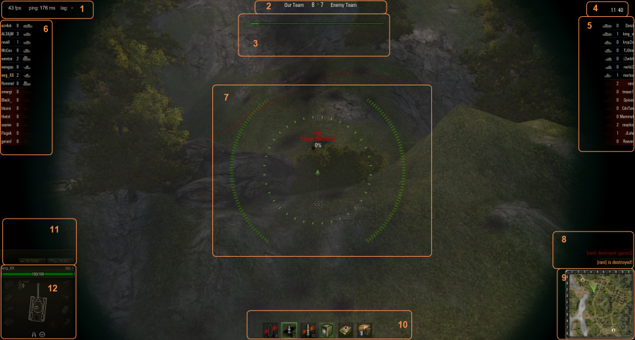 A common scene from a battle. In this particular scene the player was looking down his sights for a more accurate shot.