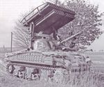 T34 Calliope on a M4 composite hull tank named Annabelle.jpg