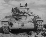 British infantry tank Matilda II . The tank was hit with four 88-mm shells and several smaller caliber shells District of Tobruk, december 1941.jpg