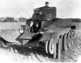 BT-2 Fast Tank converted to use its road wheels